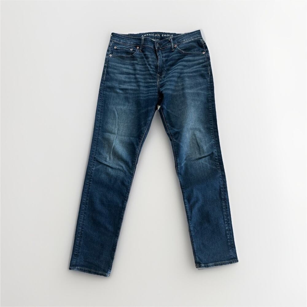 American Eagle AirFlex Jeans Mens 33x34 Athletic Straight Stretch Denim Blue